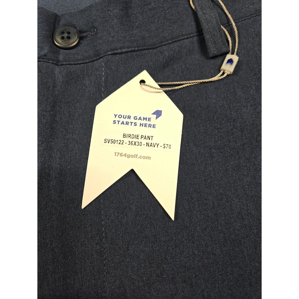 1764 Golf Birdie Pants NWT Men 36x30 (36x31) Navy Blue Stretch Chino Performance - Picture 3 of 8